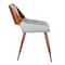 Armen Living Panda Mid-Century Dining Chair Walnut Finish and Gray Fabric LCPNSIWAGRAY - alternate 4
